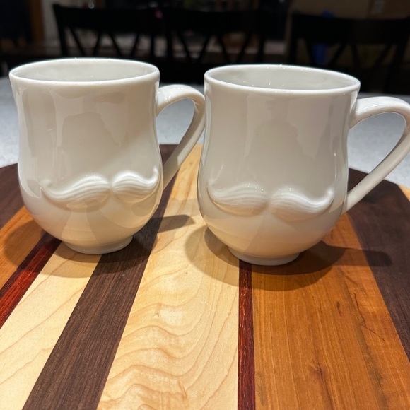 Mr. & Mrs. Muse Mug Set By Jonathan Adler, White Porcelain Reversible De… - Picture 2 of 6